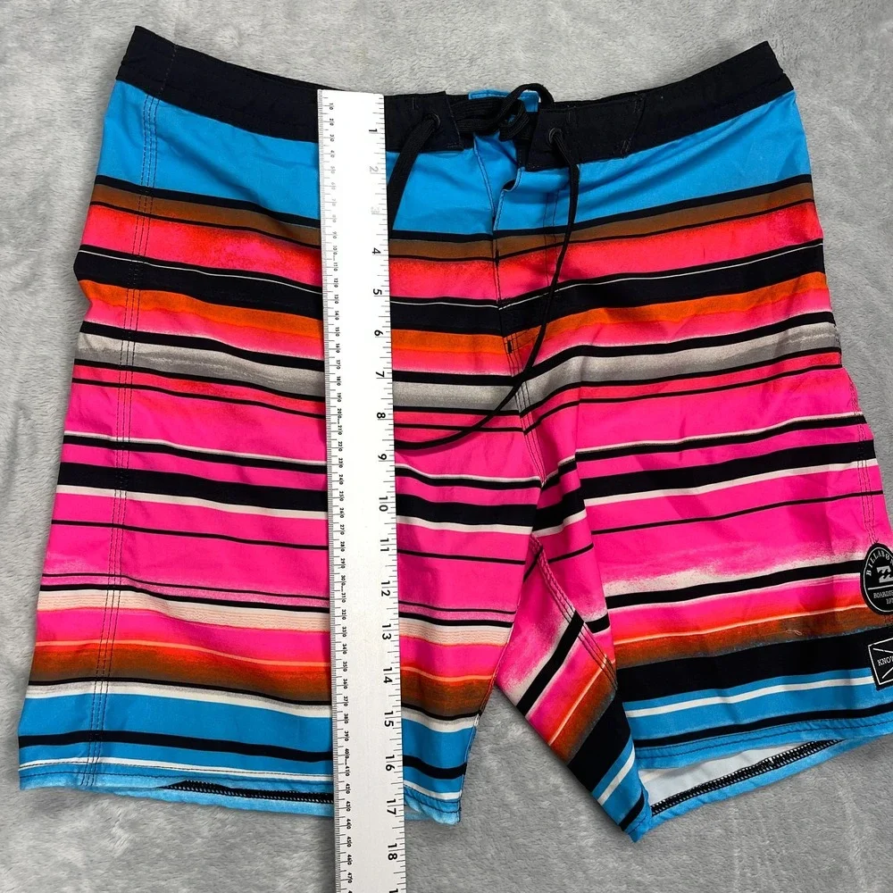 Billabong Shorts Mens 30 Multicolor Striped PX2 Performance Board Surf Surfing